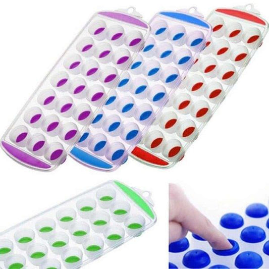 (Pack of 2) 21 Round Slots Diy Ice Cube Tray Summer Ice Mold Soft Silicone Ice Cream Tools