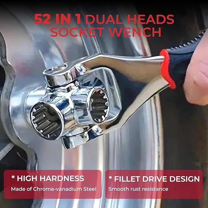 🔧 8-in-1 Universal Socket Wrench – 360° Rotating Tool