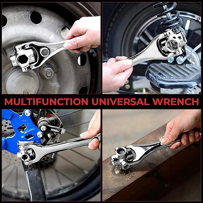 🔧 8-in-1 Universal Socket Wrench – 360° Rotating Tool