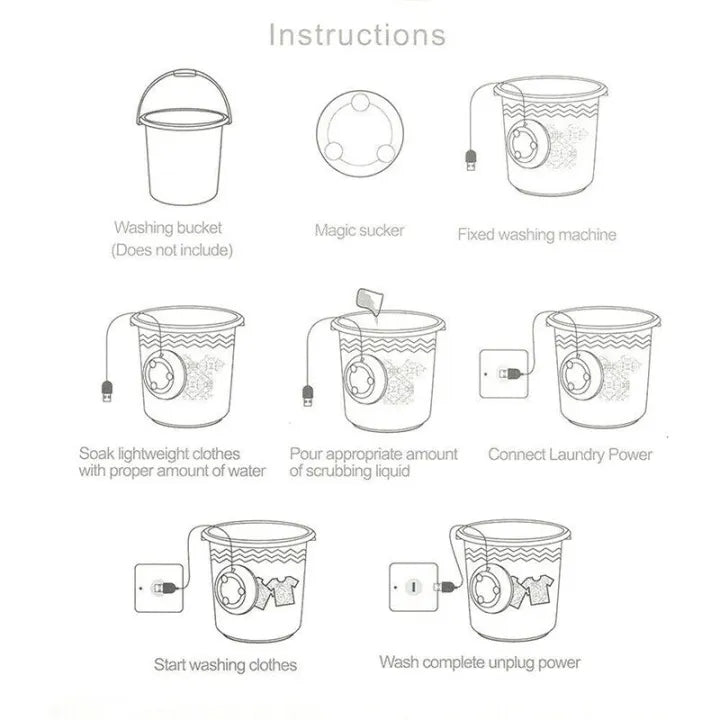 (Free Delivery) Mini Portable Ultrasonic Turbine Washing Machine