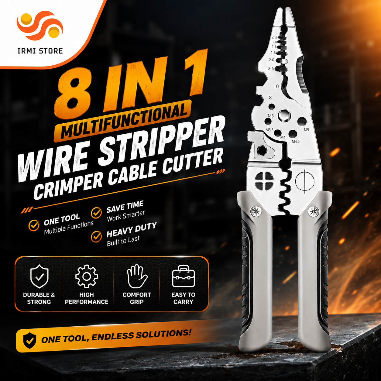 (Free Delivery) Multifunctional Wire Stripper Crimper Cable Cutter 🧰