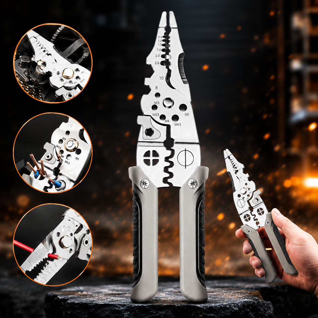 (Free Delivery) Multifunctional Wire Stripper Crimper Cable Cutter 🧰