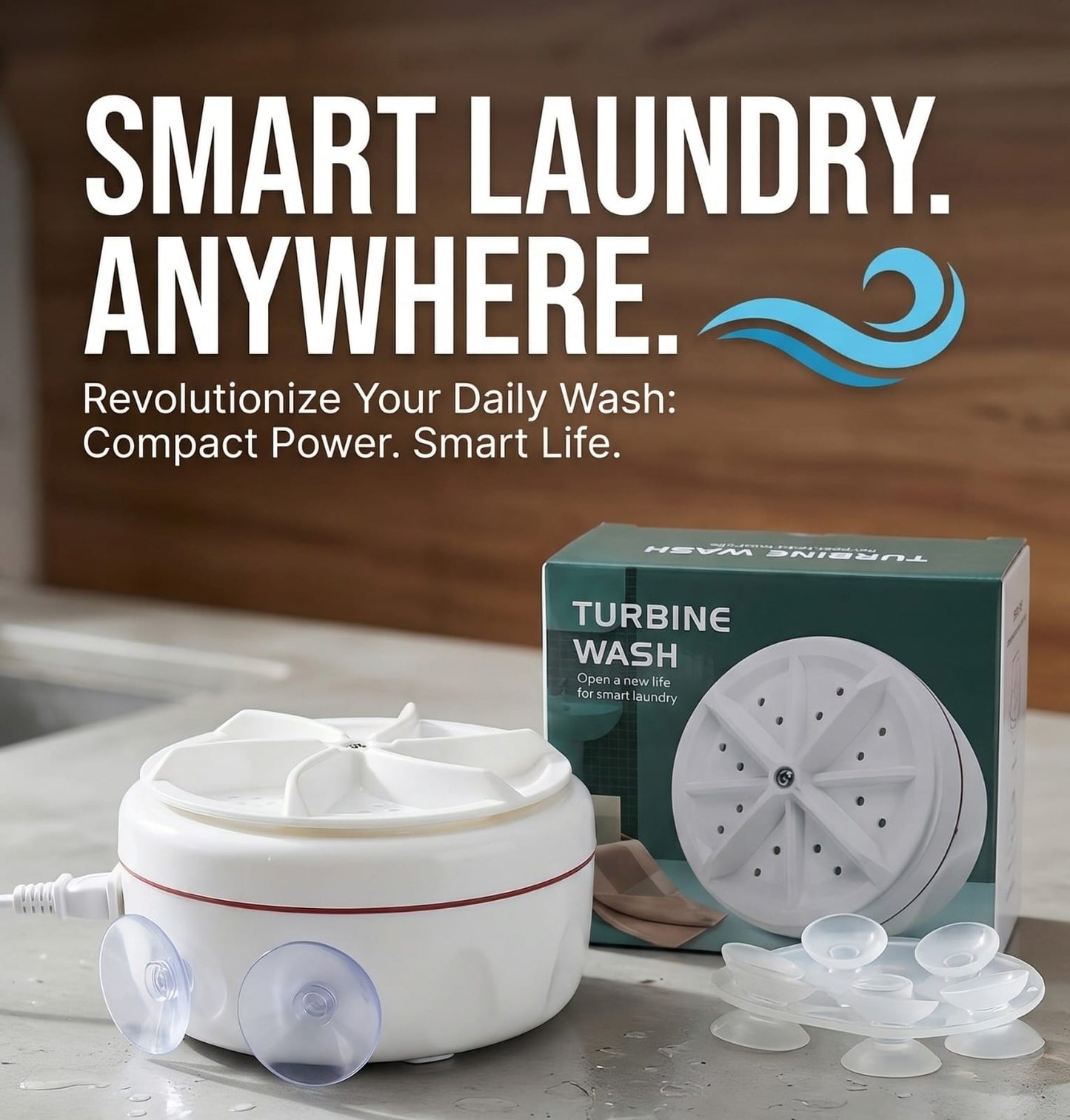 (Free Delivery) Mini Portable Ultrasonic Turbine Washing Machine