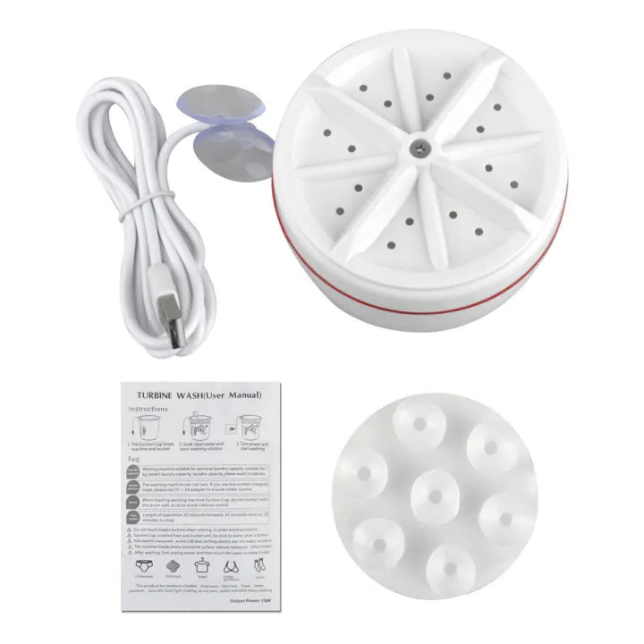 (Free Delivery) Mini Portable Ultrasonic Turbine Washing Machine