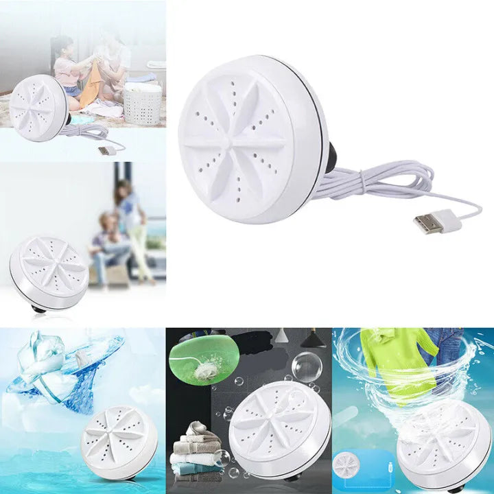 (Free Delivery) Mini Portable Ultrasonic Turbine Washing Machine