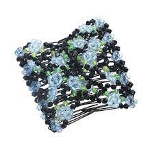 (Pack of 2) Magic Hair Clip Beads Stretchy Double Comb Hair Disk With Elastic